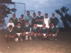 1991 – Partida amistosa de futebol society disputada no clube: em pé, Zé Chico, Vágner Passo Preto, DOUTOR SÓCRATES, Evânio, Ricardo, o centro-avante MIRANDINHA e Lazinho Redondo; agachados, Nardinho, Palmiro, Sérgio, Marcelo, Carlos, Leivinha e Flávio.