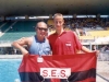 2002 – Leivinha e o campeão brasileiro de natação William Mosquim Simões (da SES), no Conjunto Aquático “Júlio Delamare”, Maracanã, Rio de Janeiro.