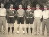 1966 – Dirigentes e árbitros da Liga Sanjoanense de Futebol: da esquerda para a direita, Tito Rigoleto Gião (dirigente da Liga), Celso Redondo (Cajarana), Gabriel de Oliveira Westin, Hélio Colbano e os secretários da Liga, os irmãos Pelegrino e Victor Peretti.   