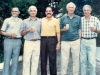 1989 - Encontro de Amigos: Maurício Azevedo, Carôlo, Cláudio Sibila e os capitães da Seleção Brasileira, Bellini e Mauro.