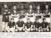 1956 - SES x Esportiva de Guaxupé. Em pé, Teté, Rogério, Didí, Lúla, Paschoal e Gaêta; agachados, Maringo, Mauricio, Faé, Cassiano e Benedetti.