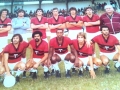 1982 - Retorno da Esportiva ao futebol profissional. Em pé, Buzuca, Capello, Geraldinho, Aldo Nora, Tonhão Valentim, Serginho Dragão e João Bacana (técnico); agachados, Maurinho (massagista), Natal, Carioca, Caxambu, Taozinho e Ciro.